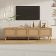 70inch Modern TV Stand with Rattan Doors for TVs up to 80