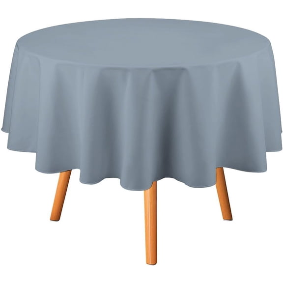70inch Round Table Cloth, Dusty Blue Color Tablecloths Washable Table Cover for Kitchen Dinning Party Tabletop Modern Decoration
