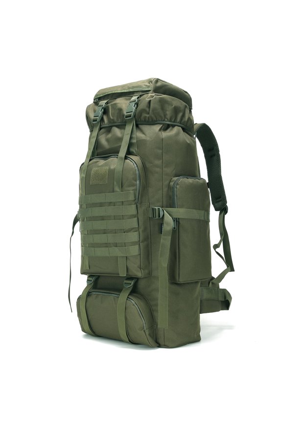 70l-olivegreen 70L Camping Hiking Backpack Molle Rucksack for Outdoor Activities