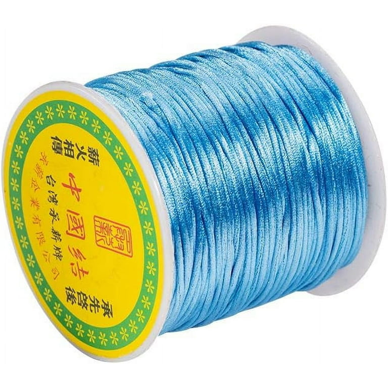 70m 1mm Korean Silk String Nylon Thread Silk Cord for Crafts Jewelry Making  (CornflowerBlue)