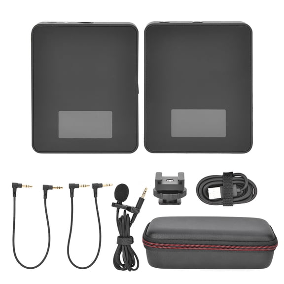 70m Portable Mini UHF Wireless Microphone Interview Video with Display Screen for SLR Mirrorless Camera Phone Built In Battery