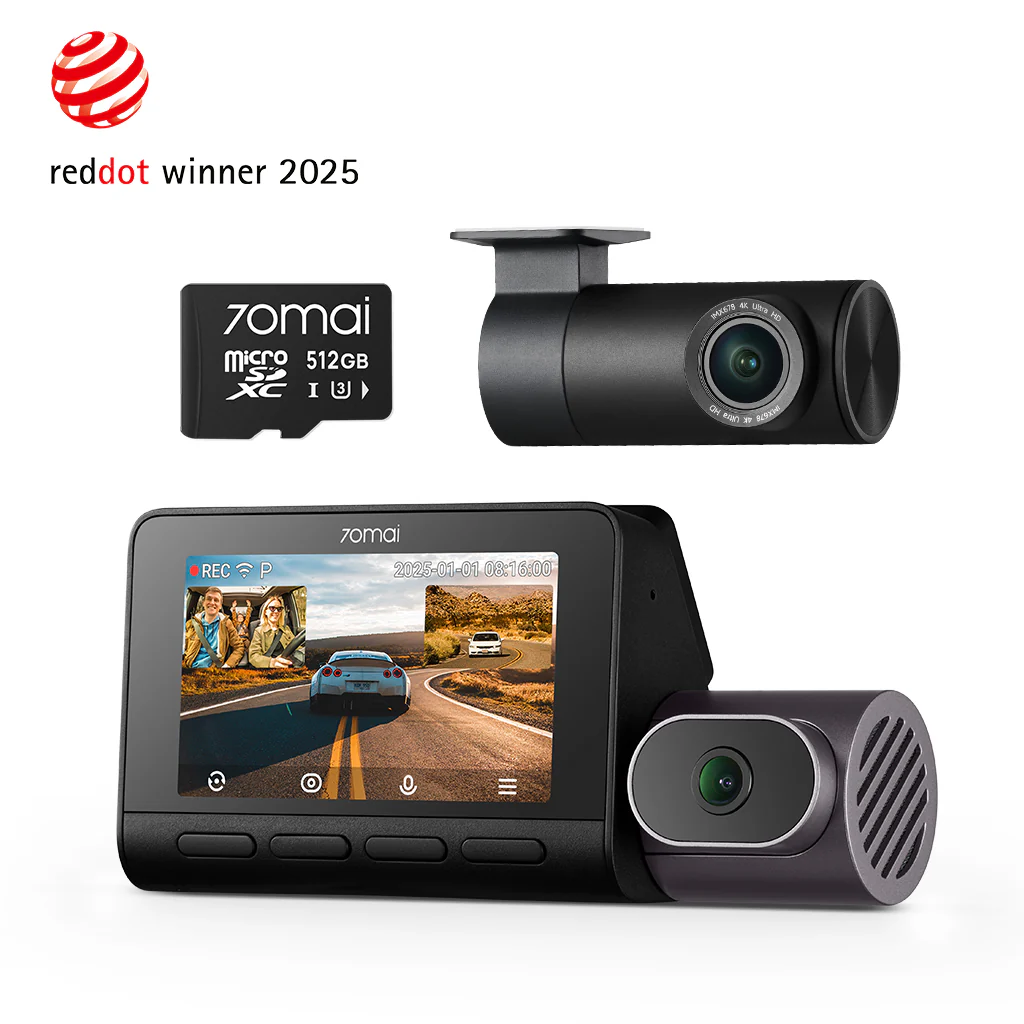 【ほぼ新】70mai Dash Cam 4K T800 3カメラ 70mai 4K T800 3 Channel Dash Cam, Front and Rear Inside, 512GB