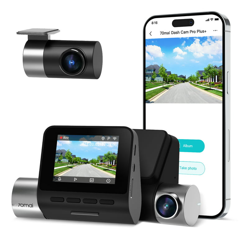 70mai True 2.7K 1944P Ultra Full HD Dash Cam Pro Plus+ A500S, Front and  Rear, Built in Wifi GPS Smart Dash Camera for Cars, ADAS, Sony IMX335, 2''  IPS