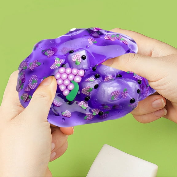 70ml Fruit Scented Crystal Slime Toy for DIY and Sensory Play, Stretchy and Non-Hardening, Cotton Puree Material, Includes Tools, Great for Stress Relief and Creative Crafting,Fidget Toy