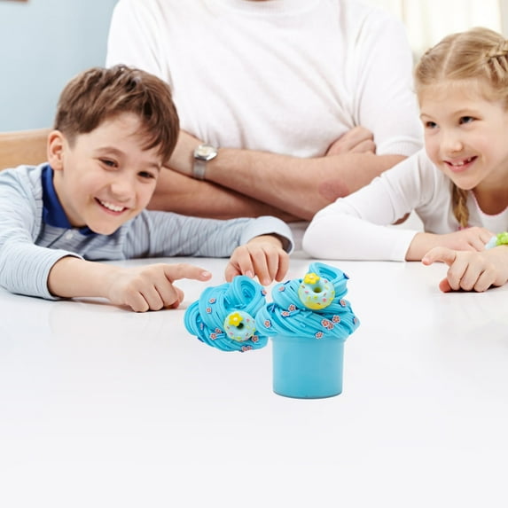 70ml Furry Cloud Butter Colored Clay Toy Non-Settling Soft Slime with Accessories, DIY Stretchy Noodles Putty for Creative Crafts, Sensory Play & Stress Relief Gift for Kids(Blue)