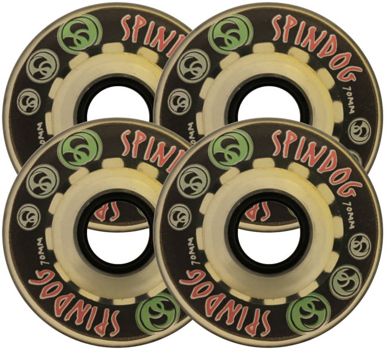 70mm 82a LONGBOARD WHEELS (CLEAR) & ABEC 7 BEARINGS Skateboard SPINDOG