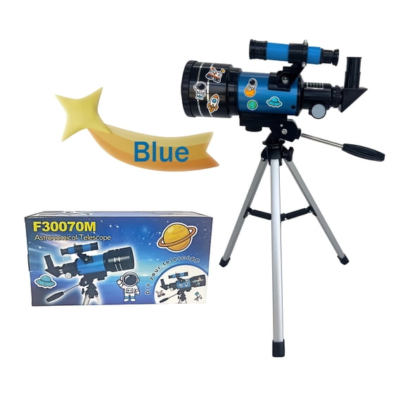 70mm Aperture F300mm Refractor Telescope | 15X-150X Zoom with Barlow Lens & Tripod | Portable Astronomy Kit for Moon, Planets & Nebulae Viewing