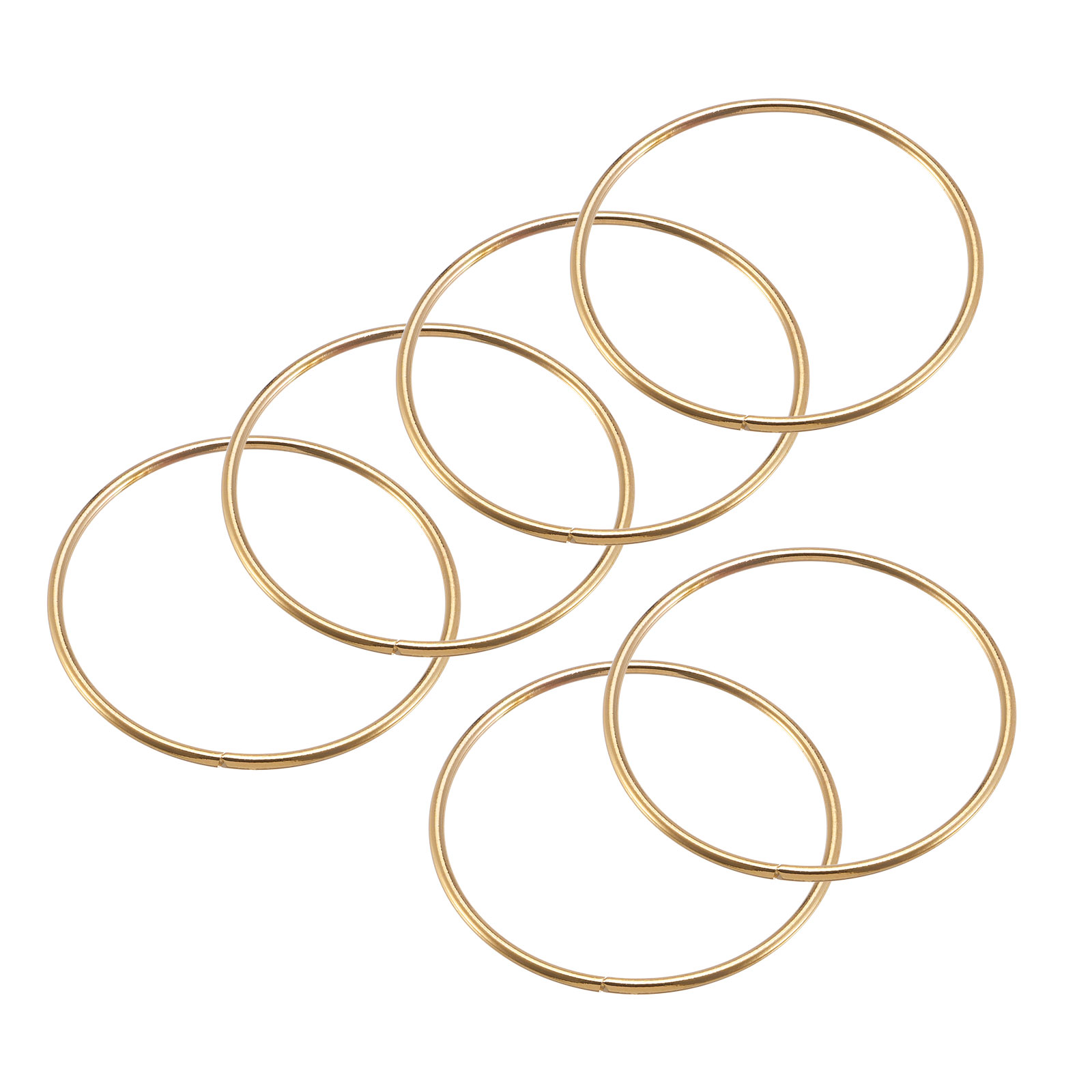 70mm OD Metal O Ring Iron Electroplated Gold Tone 10 Pack 