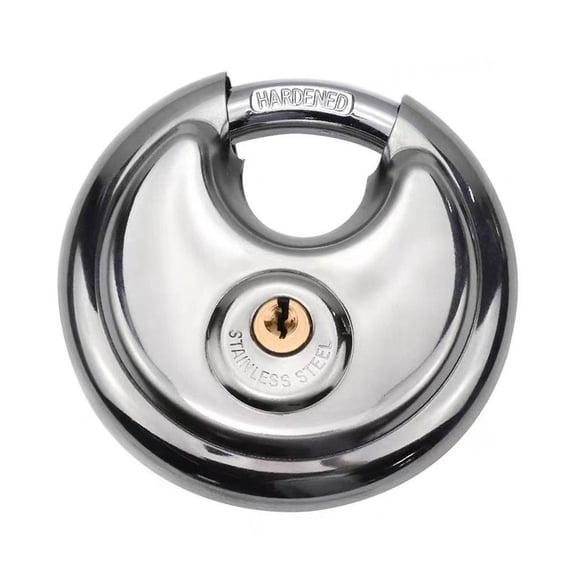 70mm Round Disc Padlock, Solid Brass Core, Anti-Theft, Rustproof, Waterproof Shackle Lock for Doors, Gates, Sheds & Cabinets