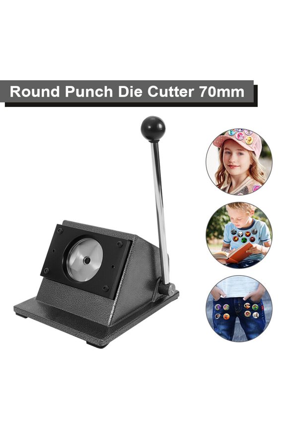 70mm Round Graphic Punch Die Cutter Manual Paper Card Button Maker Machine New