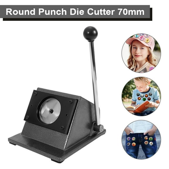 70mm Round Graphic Punch Die Cutter Manual Paper Card Button Maker Machine New