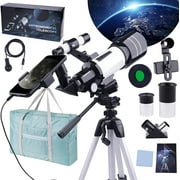 70mm Telescope for Adults Astronomy, Telescope for Kids Beginners, Clear Images Astronomical Telescope w/Carry Bag Tripod for Day and Night Viewing