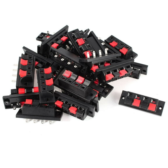 70mmx28mm Single Row 4 Pin 4 Position Speaker Terminal Board Adapter 25 Pcs