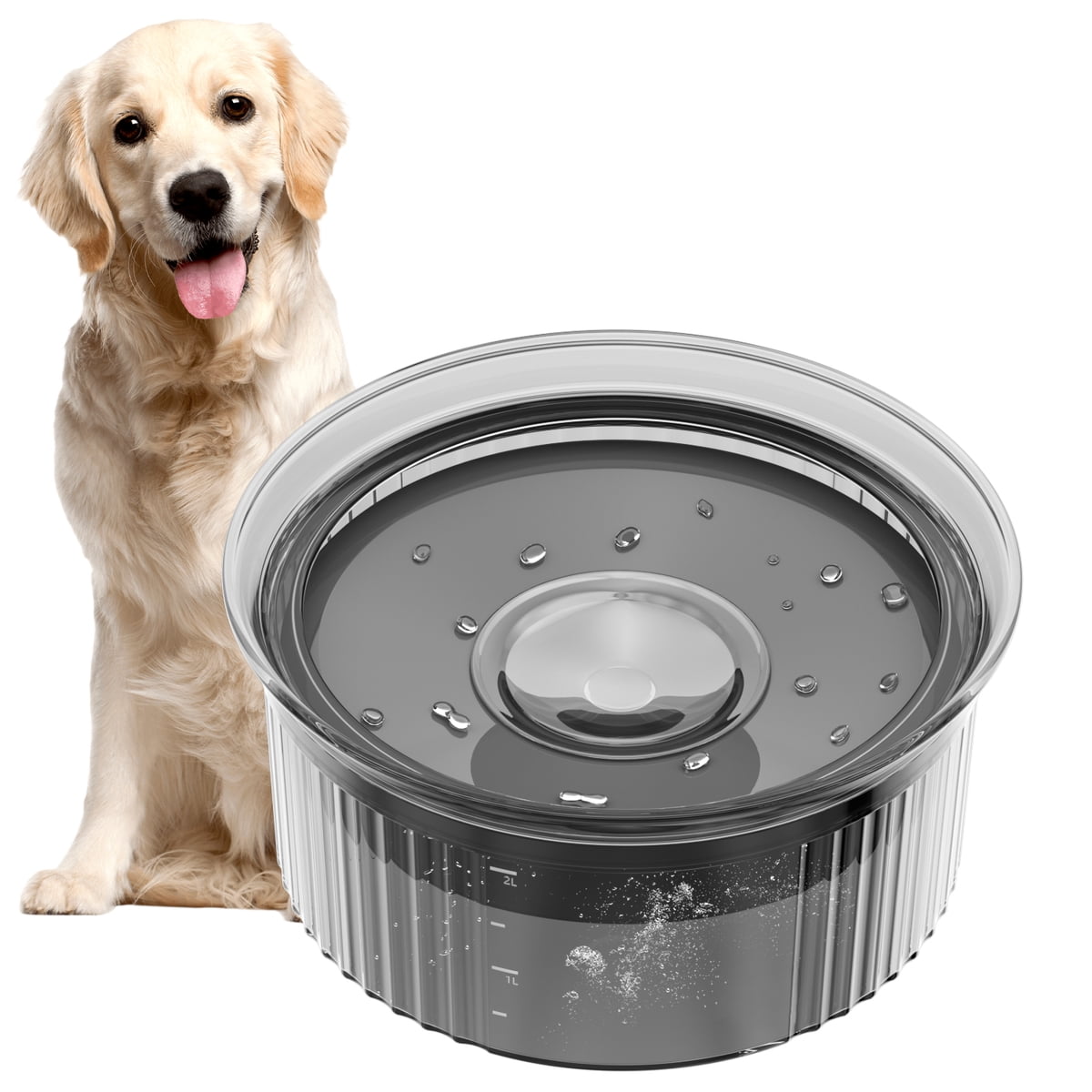 70oz No-Spill Slow Feeder Dog Water Bowl (2L)