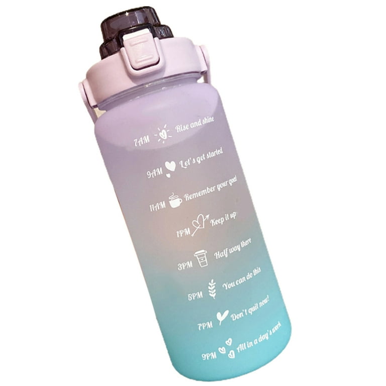 Outdoor Sports Water Bottle, Gradient Color Water Bottle With Time