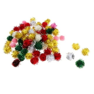 Arts Craft Pom Poms Glitter Poms Sparkle Balls鈥揂ssorted Color (1.38 Inch  with Glitter Tinsel- 50 Pack)
