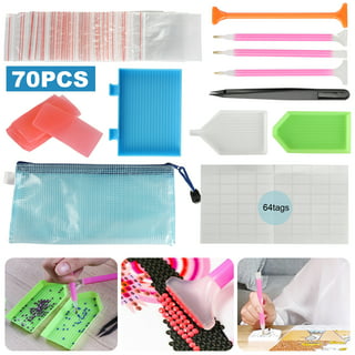 305 Pcs Diamond Painting Kit with Embroidery Storage Box, Rollers,  Tweezers, Sticky Pens, Cross Stitch Tools 