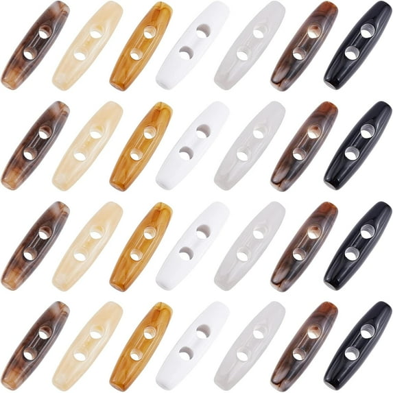 70pcs 7 Color Toggle Buttons Resin Buttons for DIY Clothing Sewing Accessories 1.540.430.39 Gray