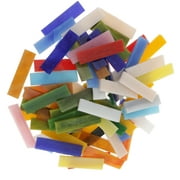 70pcs Multicolor Glass Pieces Mosaic Tiles Crafts 10x40mm