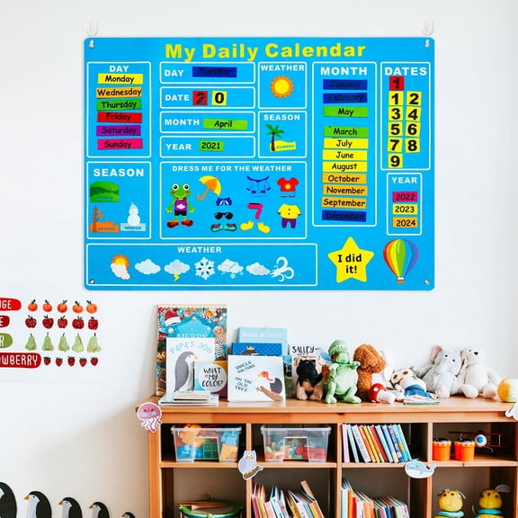 70pcs Making My Calendar Felt Storyboard Set Planning Daily Weekly Planner Felt Kit Learning Crafts Toys
