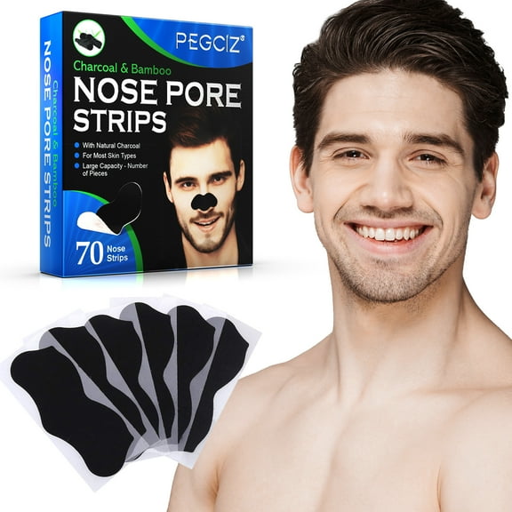 70pcs Nose Pore Strips-Deep Cleansing Nose Strips with Natural Formula for Instant Blackhead Removal-Help Control Oil-For Most Skin Types