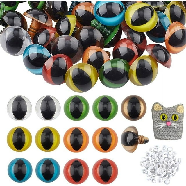 70pcs Safety Eyes 7 Color 18mm Plastic Craft Eyes Cat Doll Eyes with