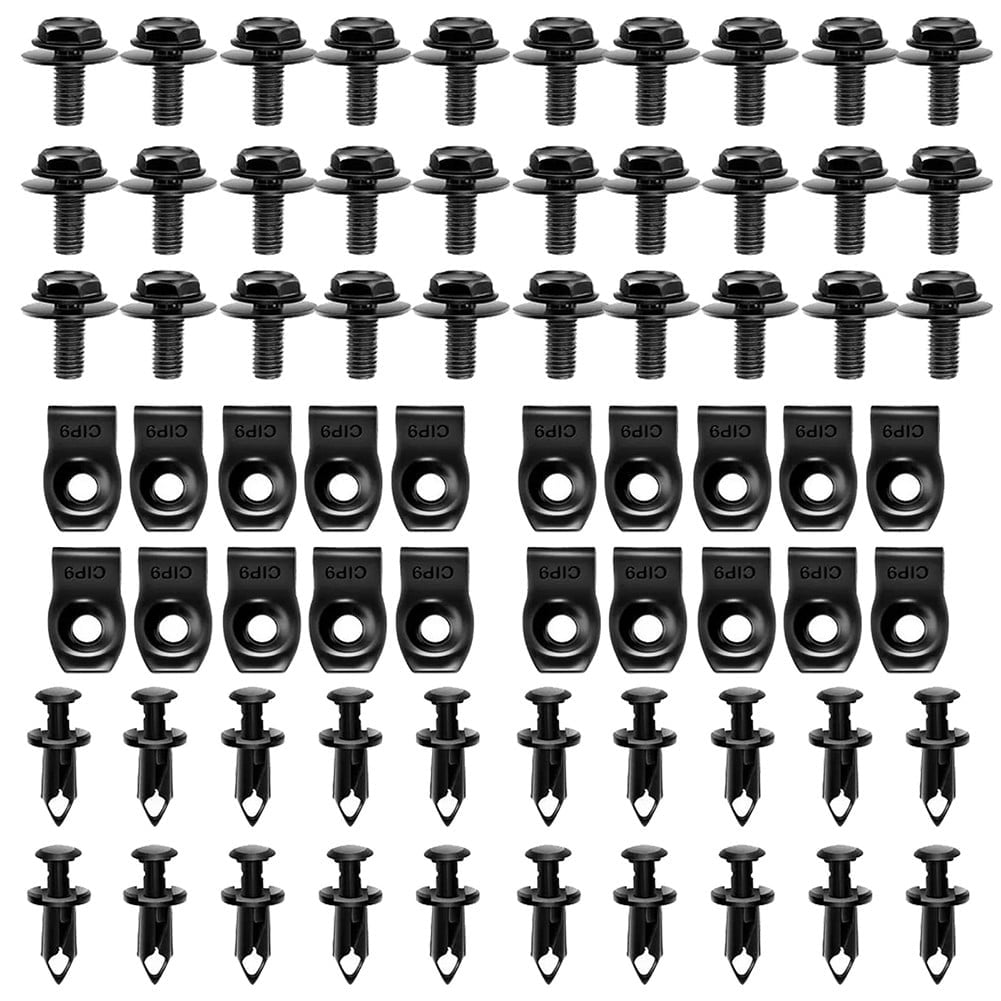 20 Sets M6-1.0 U Nuts & Body Bolts Kit For GM Ford Chevy Buick Chrysler - Fender Bumper Hood Radiator Panel Fasteners, 25mm Length