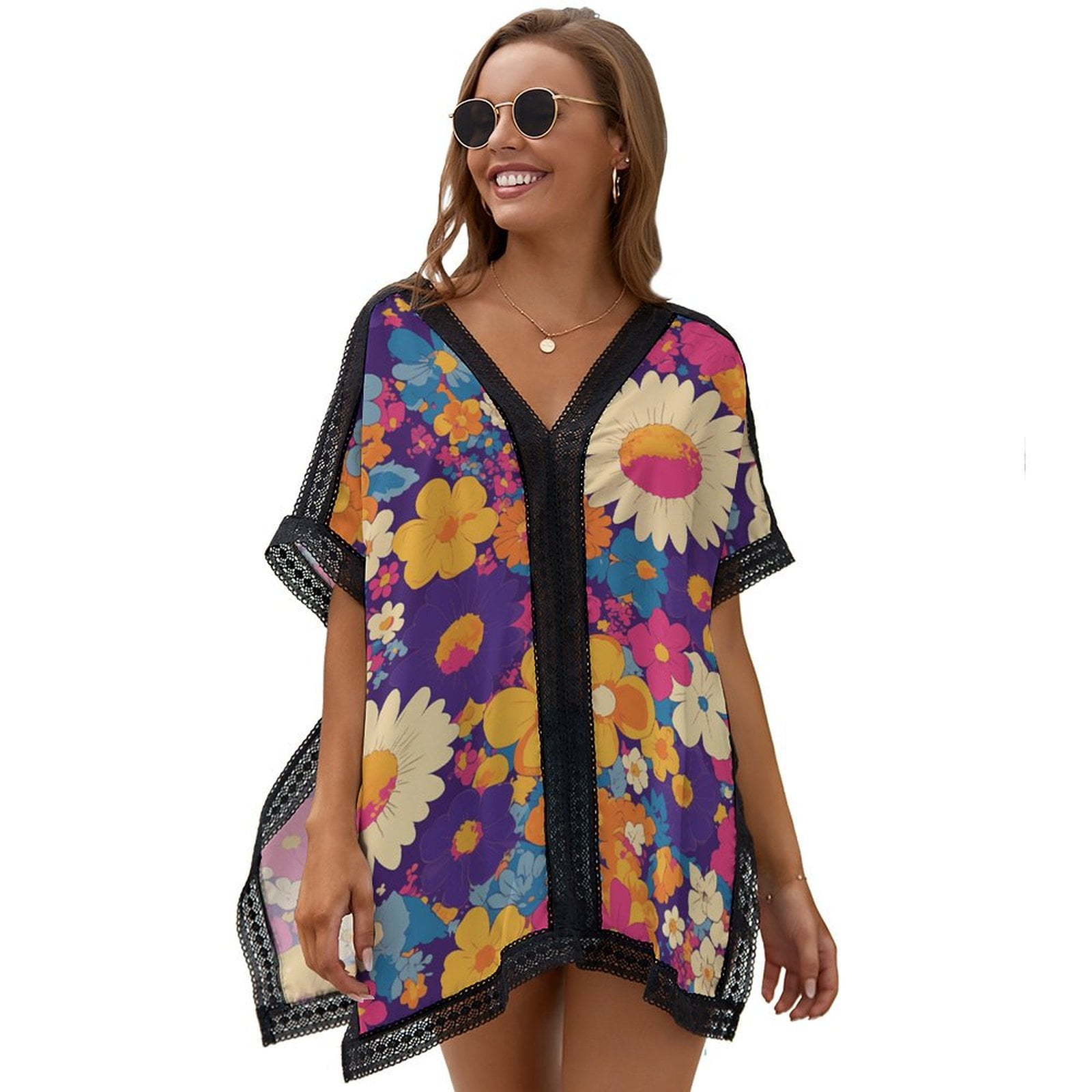 K様épine rétro flower bi-color swim wear TROPIK Retro Floral Cut