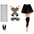 thumbnail image 1 of 70s 80s Fancy Dress Costumes Accessories Set ,6 in 1 Adult Fancy Tutu Skirt Set for Cosplay Party Theme Party, 1 of 6