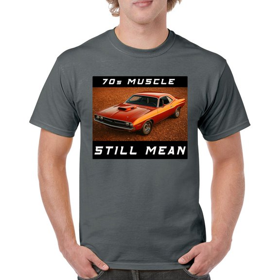 70s American Muscle Car T-shirt Vintage Classic Retro V8 Beast Men's Tee