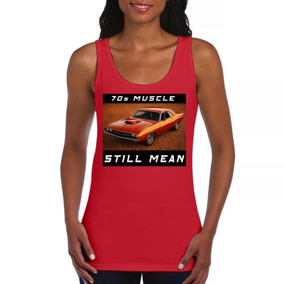 70s American Muscle Car Women's Tank Top Vintage Classic Retro V8 Beast