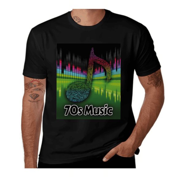 70s Audio Melody-70s Party-Multicolor Casual Streetwea Everyday Tshirt Comfortable Wear tee shirt