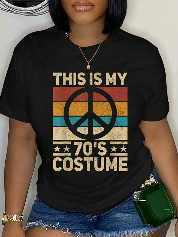 My 70s Costume 70 Style Peace Hippie 70's Disco 1970s Outfit Relaxed Fit Classic Comfort Cotton T-Shirt Women's Men's Graphic Tee Crew Neck summer vacation Tops