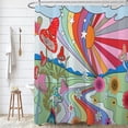 thumbnail image 1 of 70s Cute Floral Hippie Mushrooms Shower Curtain,Colorful Funky Trippy Eye Shroom Bathroom Shower Curtains,Rainbow Groovy Aesthetics Bath Curtain Sets with 12 Hooks 72x72in,Waterproof Fabric, 1 of 6
