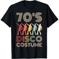 thumbnail image 1 of 70s Disco Costume 70 Styles 1970s Men Themed Party Outfits T-ShirtMen and women, Black T-shirt, size: Extra large, 1 of 4