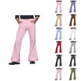 thumbnail image 1 of 70s Disco Pants for Men 2025 Casual Flared Pants Bell Bottom with Pockets Trousers 70s Disco Outfits, 1 of 1