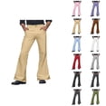 thumbnail image 1 of 70s Disco Pants for Men 2025 Casual Flared Pants Bell Bottom with Pockets Trousers 70s Disco Outfits, 1 of 1
