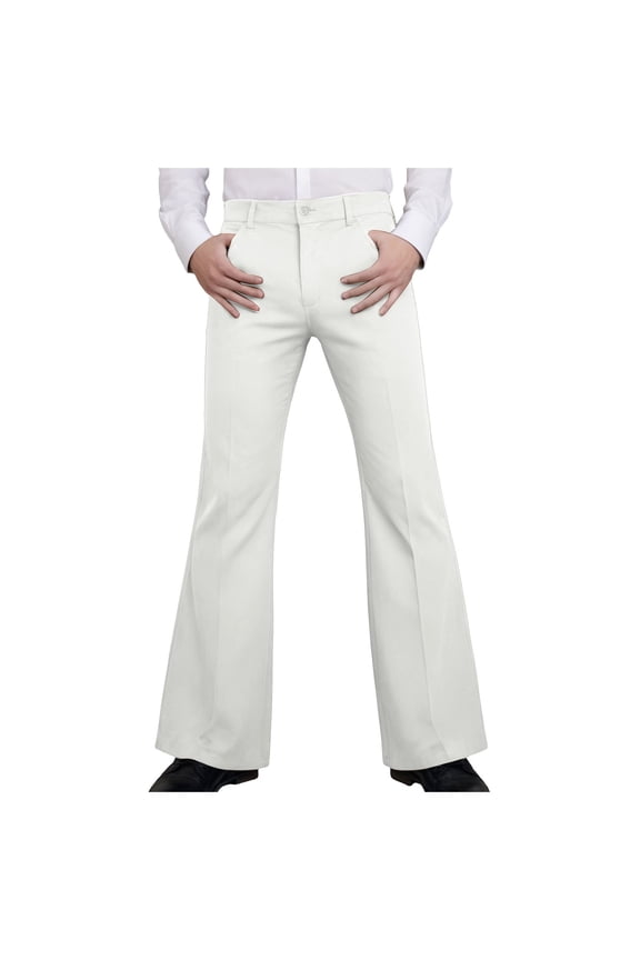 70s Disco Pants for Men Dressy Bell Bottom Flat Front Stretch Flare Pants Vintage Disco Dance Western Cowboys Outfits Fall Pants