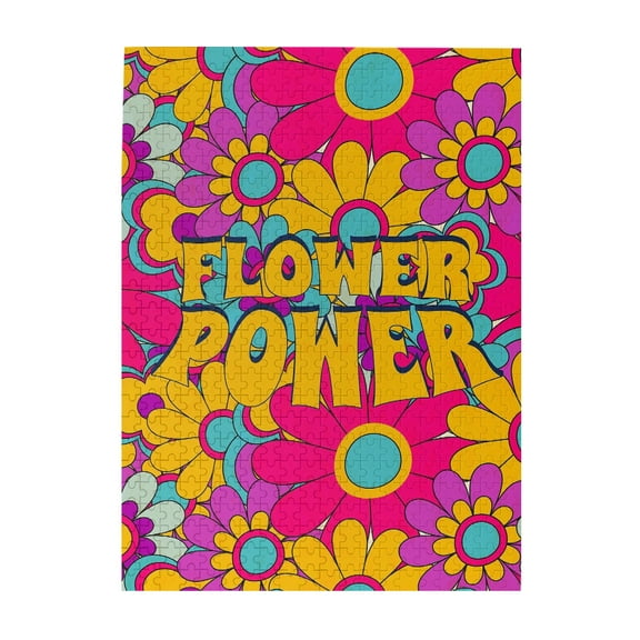 70s Floral Pattern Print, Flower Power Print, 70s Inspired Art, Retro Decor,70s Decor, Colorful Psychedelic Puzzle, Hippie,Jigsaw Puzzle 1000 puzzle pieces, puzzle enthusiasts