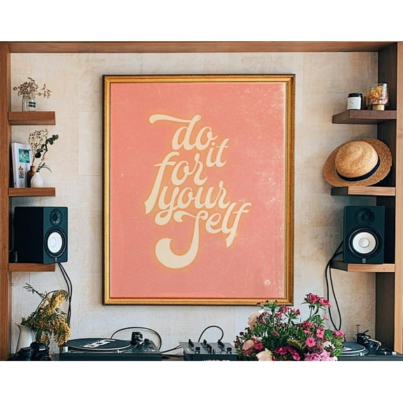 70s Home Decor, 70s Decor, Retro 70s Wall Art, Retro Home Decor, 70s Quote Print, Do It For Yourself, Hippie Print, Wall Art, 8x12 UNFRAMED