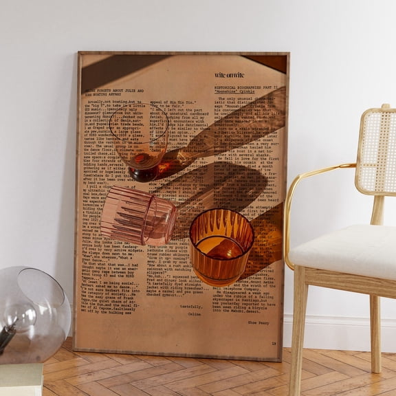 70s Newspaper Print, Retro Typography Poster, Unframed Paper Poster 8x10in