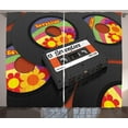 thumbnail image 1 of Ambesonne Music Curtains 2 Panel Set, Cassette Vinyl 70s, 108" x 108", Multicolor, 1 of 3