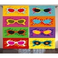 thumbnail image 1 of Ambesonne Fun Curtains 2 Panel Set, Colorful Pop Sunglasses, 108" x 90", Multicolor, 1 of 3