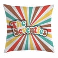 thumbnail image 1 of 70s Party Decorations Throw Pillow Cushion Cover, The Seventies Retro Pastel Colored Typography Old Radial Backdrop, Decorative Square Accent Pillow Case, 20 X 20 Inches, Multicolor, by Ambesonne, 1 of 2