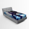 thumbnail image 1 of Ambesonne Retro Fitted Sheet, Couple Dance Floor Fun, Twin Size, Blue Purple Black, 1 of 2