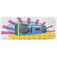 thumbnail image 1 of 70s Party Kitchen Mat, Retro Boom Box in Pop Art Manner Dance Music Colorful Composition Art Print, Plush Decorative Kitchen Mat with Non Slip Backing, 47" X 19", Multicolor, by Ambesonne, 1 of 1