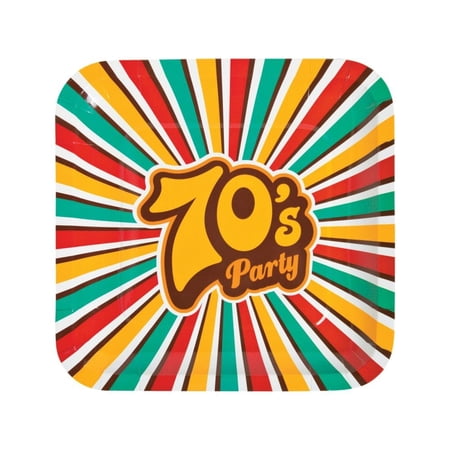 70s Party Paper Dinner Plates - 8 Ct. - Party Supplies - 8 Pieces