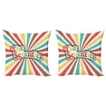 thumbnail image 1 of Ambesonne Colorful Throw Pillow Cover 2 Pack, Seventies Retro, 18", Multicolor, 1 of 2