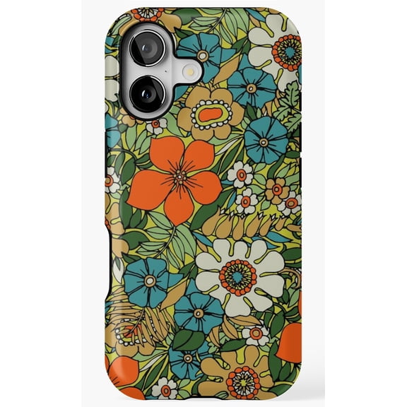 70s Plate Retro Vintage Ceramic Pattern Phone Case for iPhone 17 16 15 14 13 12 11 Pro Max