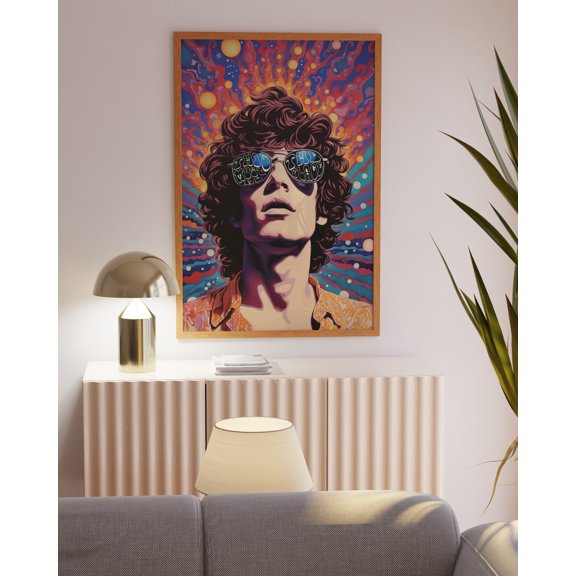 70s Psychedelic Art Print: Gradient Hippie Poster, Dorm Decor UNFRAMED